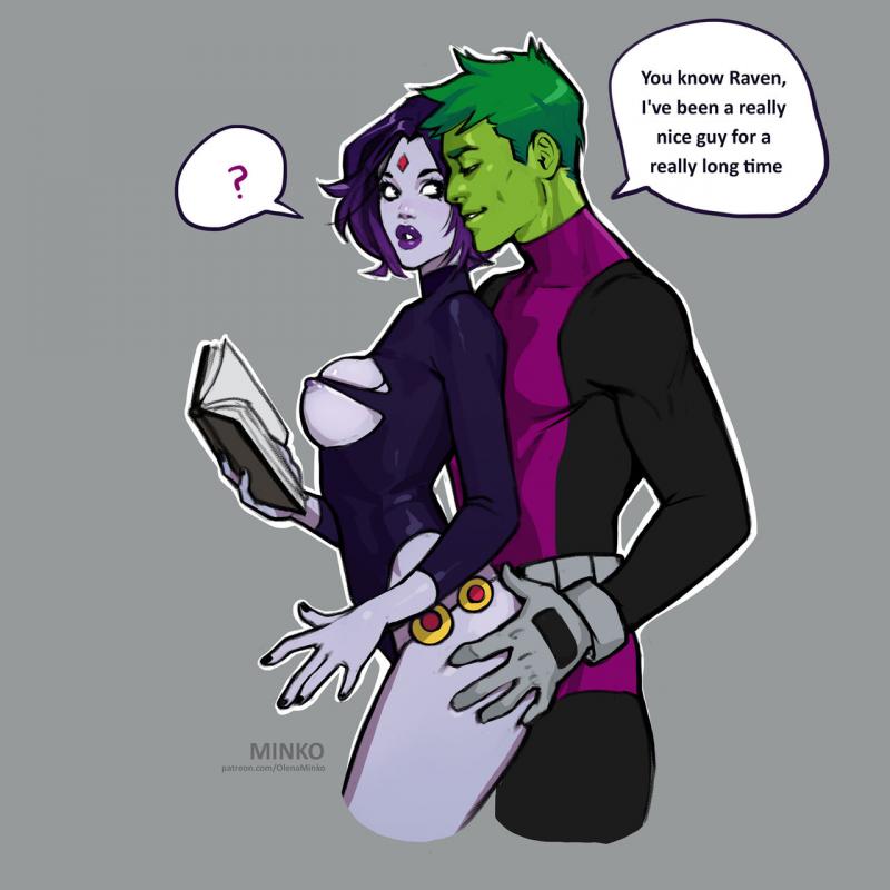 Olena Minko - Raven and Beast Boy Porn Comics